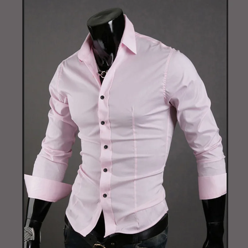 Hot 2022 Fashion Business Base Shirt Camisa Masculina Solid Color Joker Men's Leisure Long-sleeve Slim Fit Shirts Men 's Shirts