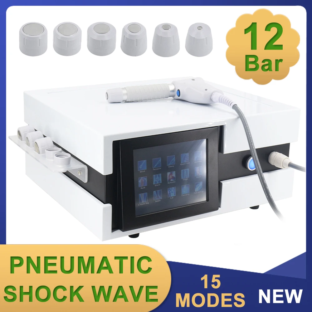 

12Bar Pneumatic Shockwave Therapy Machine For ED Treatment Body Massager Muscle Relaxing Pain Relief Shock Waves Massage Device