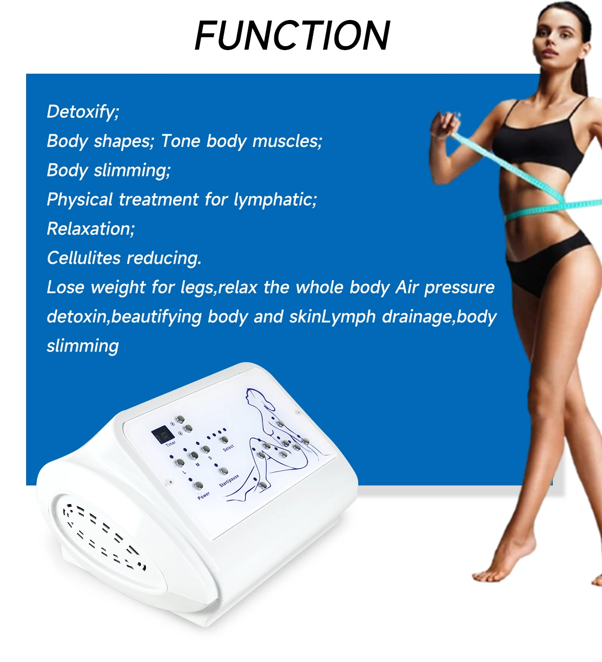 NEWGAGA Luftwellen-Druck, Lymphdrainage, Vakuum-Pressotherapie-Maschine, Muskelentspannung, Bein, Taille, Körpermassage, Luftkompression – Detail 5