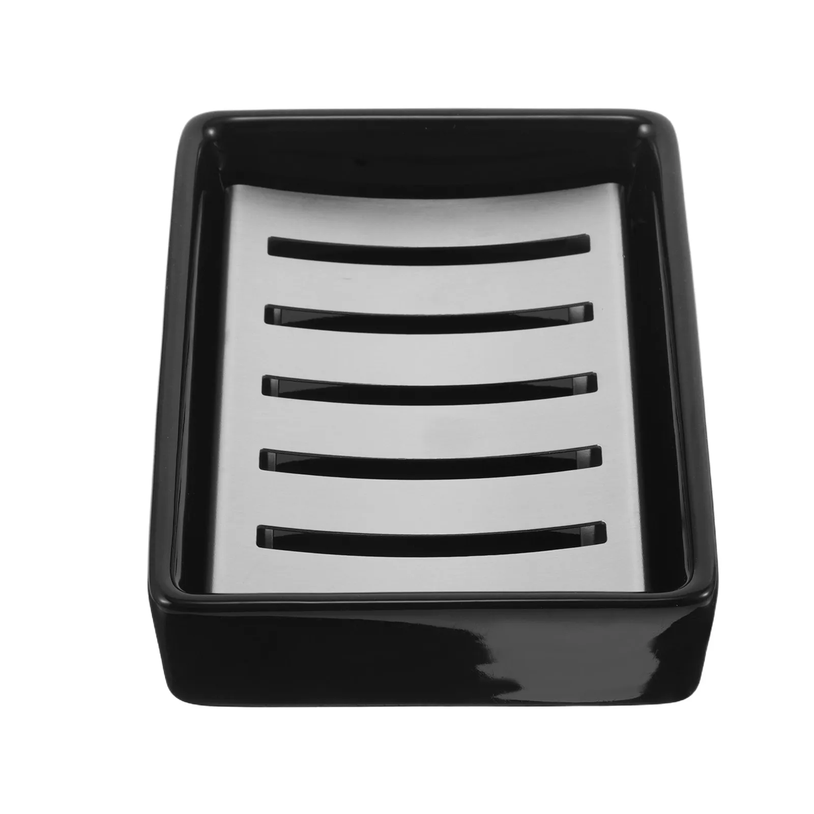 

Мыльница из нержавеющей стали прямоугольная, керамическая, двухслойная, с дренажным поддоном, самовысушивающаяся, для ванной комнаты, на столешницу, поддон для туалетных принадлежностей