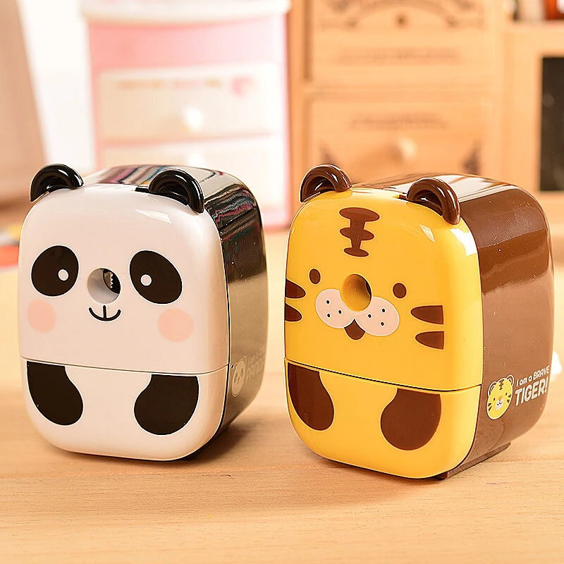 Imagem -03 - Cartoon Animal Manual Pencil Sharpener para Crianças Sharpener Hand Crank Cutter Papelaria Coreana Material de Escritório de Volta às Aulas