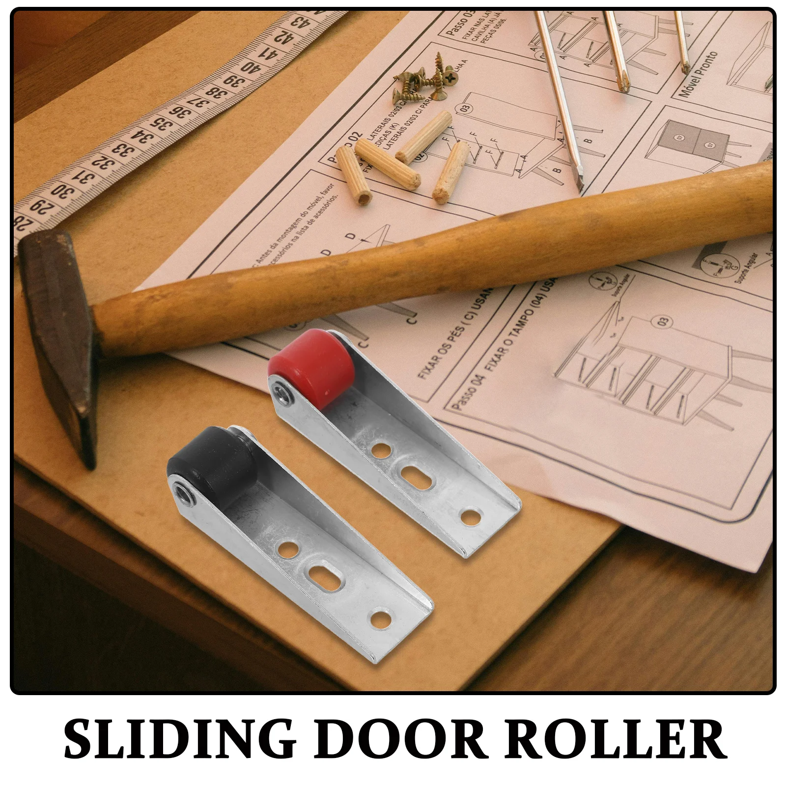 2 قطعة عجلة الباب الهادئ لأبواب خزانة منزلقة الثقيلة الاتجاه الأسطوانة بوابة دعم عجلة باب الحظيرة بكرة عجلات ل #3