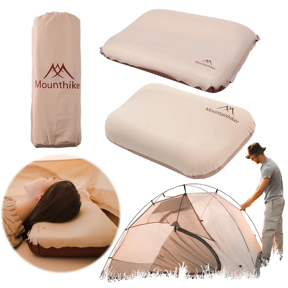 Camping Pillow Portable Self Inflating Sleeping Pillow 3D Ultralight Sponge Pillow Outdoor Travel Neck Pillow for Camping Hiking