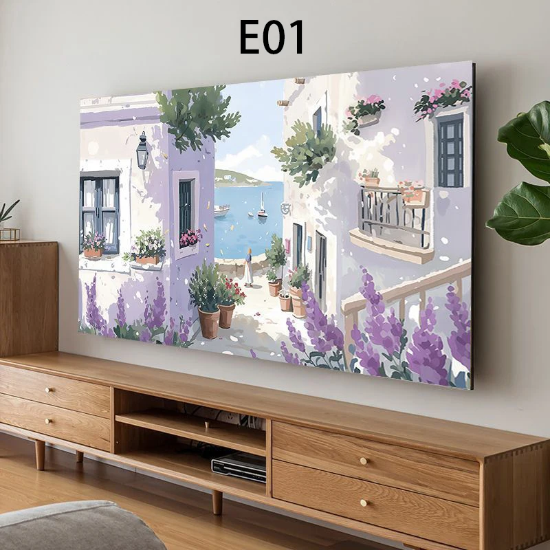 Funda protectora universal para televisor LCD, cubierta antipolvo para decoración del hogar y sala de estar, funda protectora impresa para televisores de 47/50/55/58/65/70/75//85 pulgadas