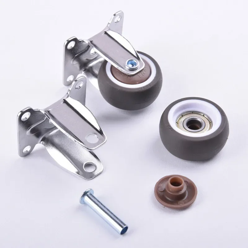 Rodízios de móveis de 1/1,25/1,5/2 polegadas Rodízio giratório de borracha Rodízio de borracha com freio