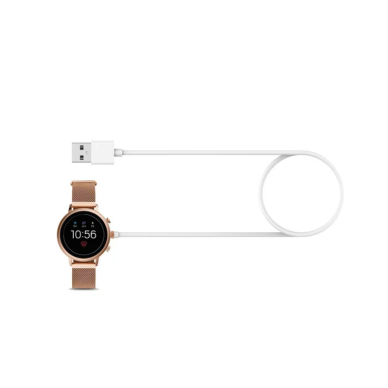 1M USB Charging Cable For Fossil Gen 4/5/6 45mm Smart Watch USB Charger Cradle Fast Charging Power Cable Watch Accessories