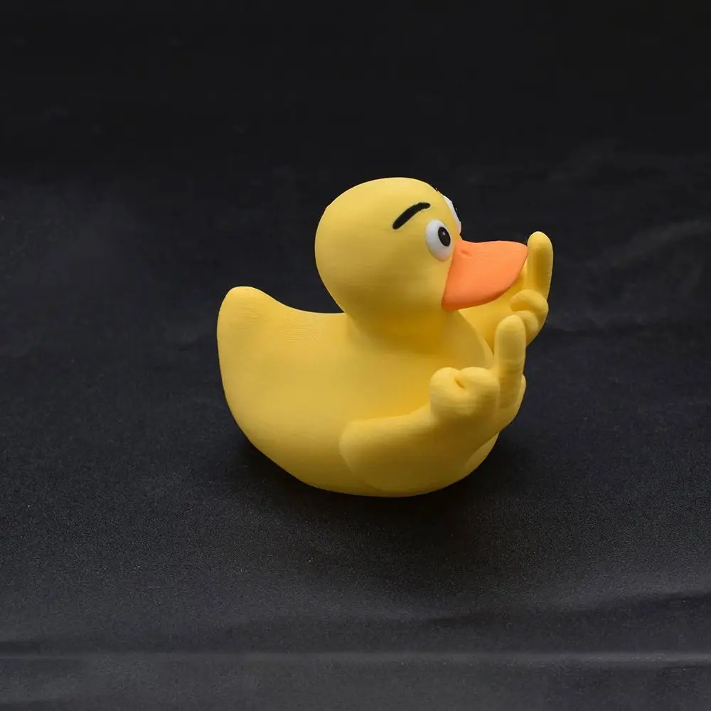 Resin Middle Finger Duck Cute US Flag Pattern Small Yellow Duck Salute Duck Toy Office Home