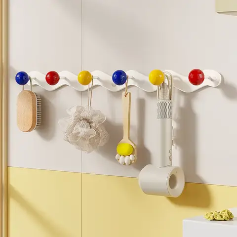 Korean Style Colorful Hooks No Punching Entrance Door Hanging Racks Wall Decoration Hangers Bedroom Cute Creative Storage Tool