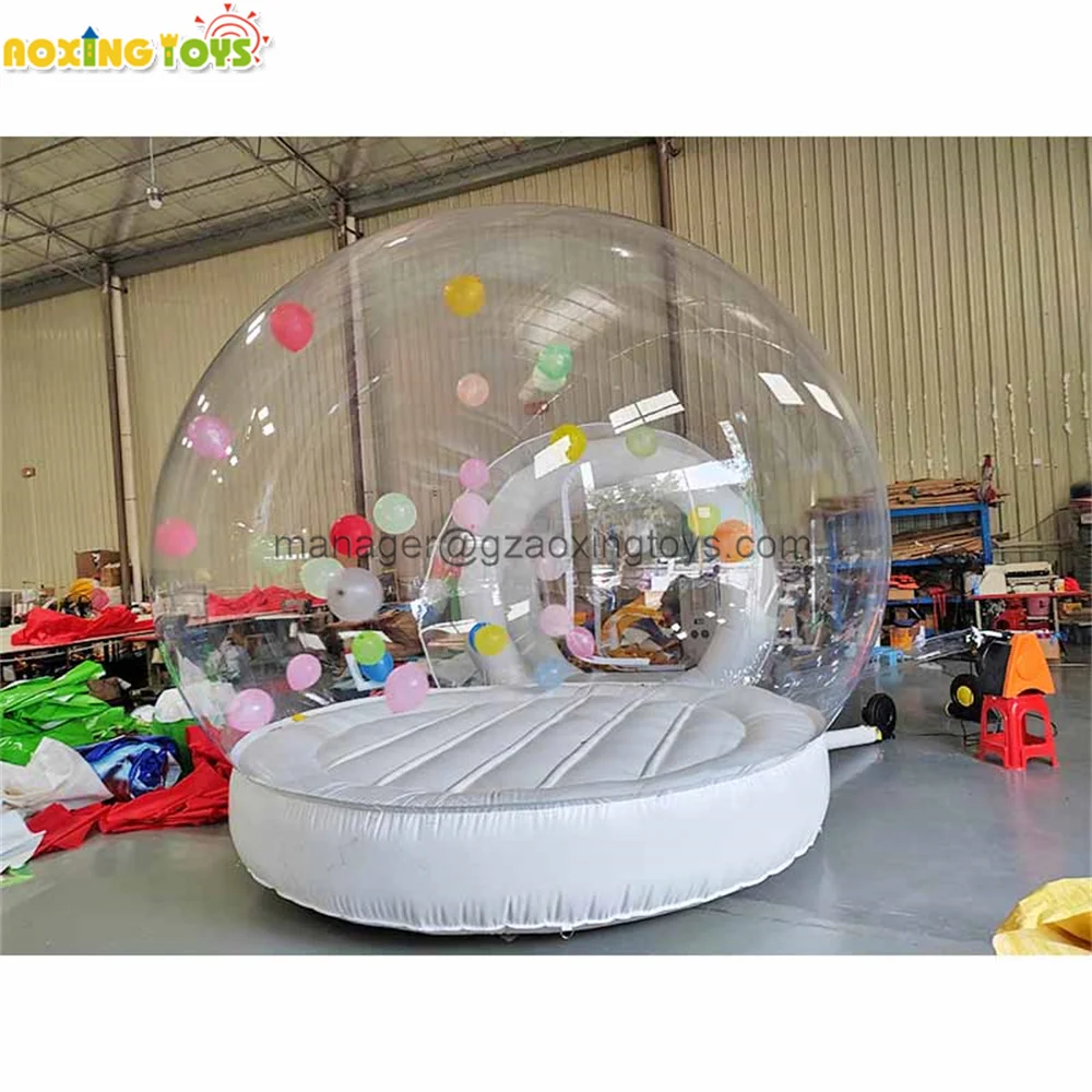 4M Outdoor Giant PVC Inflatable Bubble Tent Balloon House White Bouncy Castle With Blower For Party Events