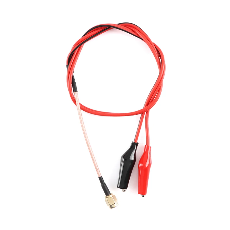 1PC RG316 RF Coaxial Cable SMA Male Plug to Dual Alligator Clips 50 ohm Red&Black Tester Lead Wire 50cm Connector