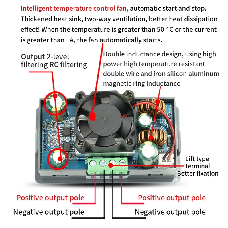 80W 5A Buck Boost regulator napięcia regulowany zmienny DC 0.6-36V CC CV cyfrowy konwerter laboratoryjny zasilacz