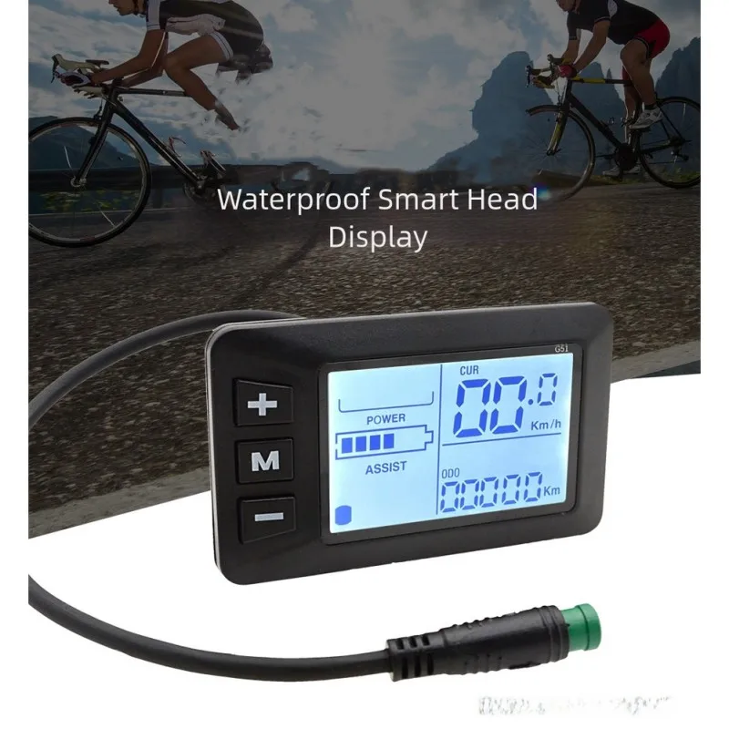 Licznik prędkości do hulajnogi elektrycznej, skutera elektrycznego, model G51, z 5-pinowym wodoodpornym złączem i wyświetlaczem LCD, do pojazdów 24V 36V 48V