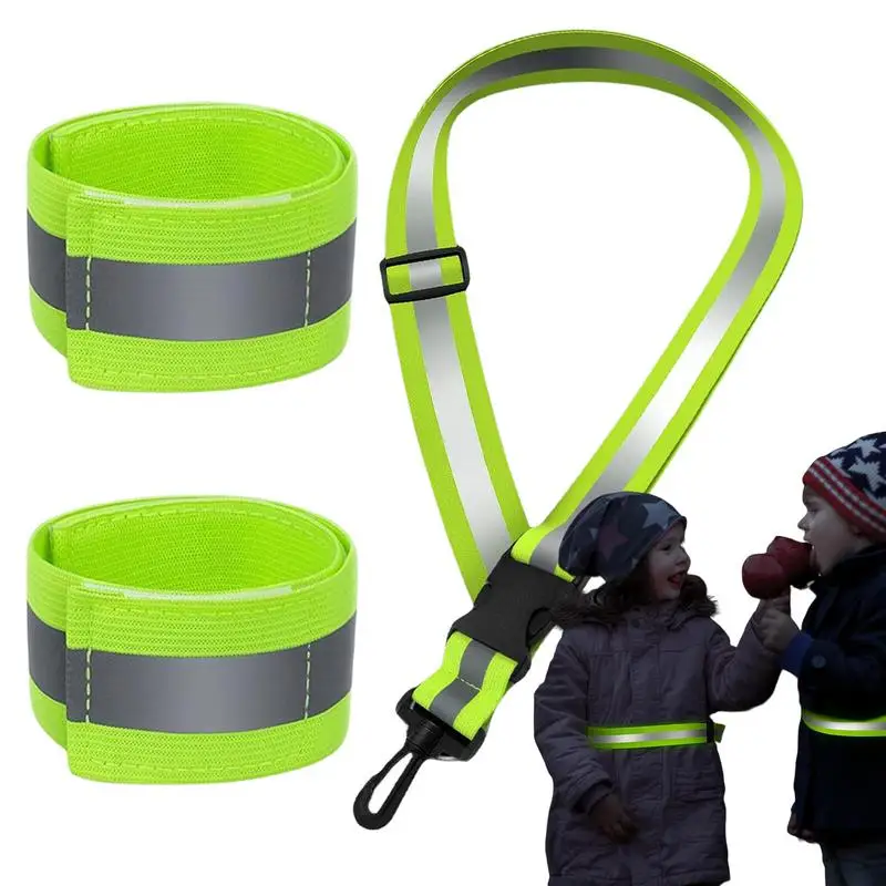 

Reflective Sash Adjustable High Visibility Running Belts Waterproof Adjustable Belt Safety Strap For Wrist Arm Ankle Leg