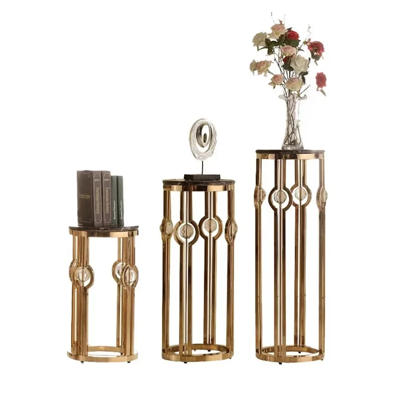 Stainless steel flower stand light luxury creative interior decoration flower stand balcony succulent green dill