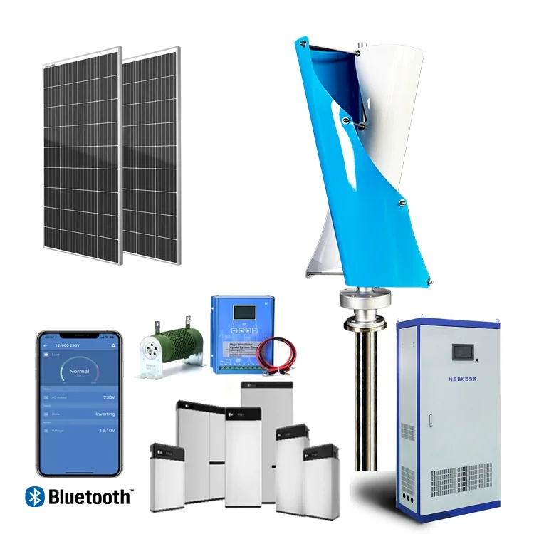 

5KW Vertical Axis Wind Turbine 48V/96V Alternative solar Energy System Helical solar wind hybrid system