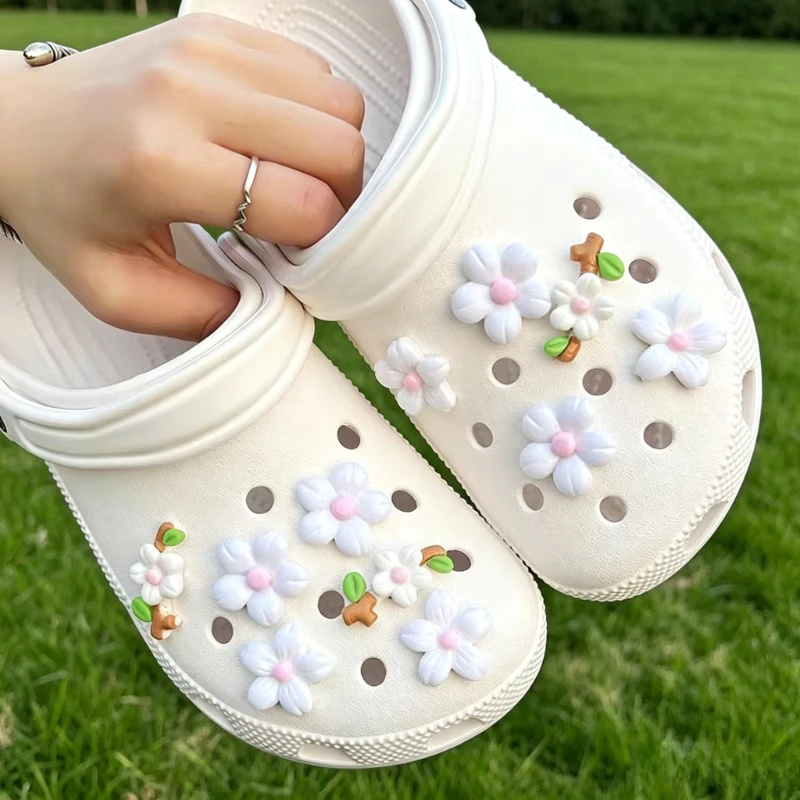 Multi Color Sakura Flower Resin Shoe Charms 3D Floral Accessories For Women Clogs DIY Shoe Decorative Ornaments For Sandals