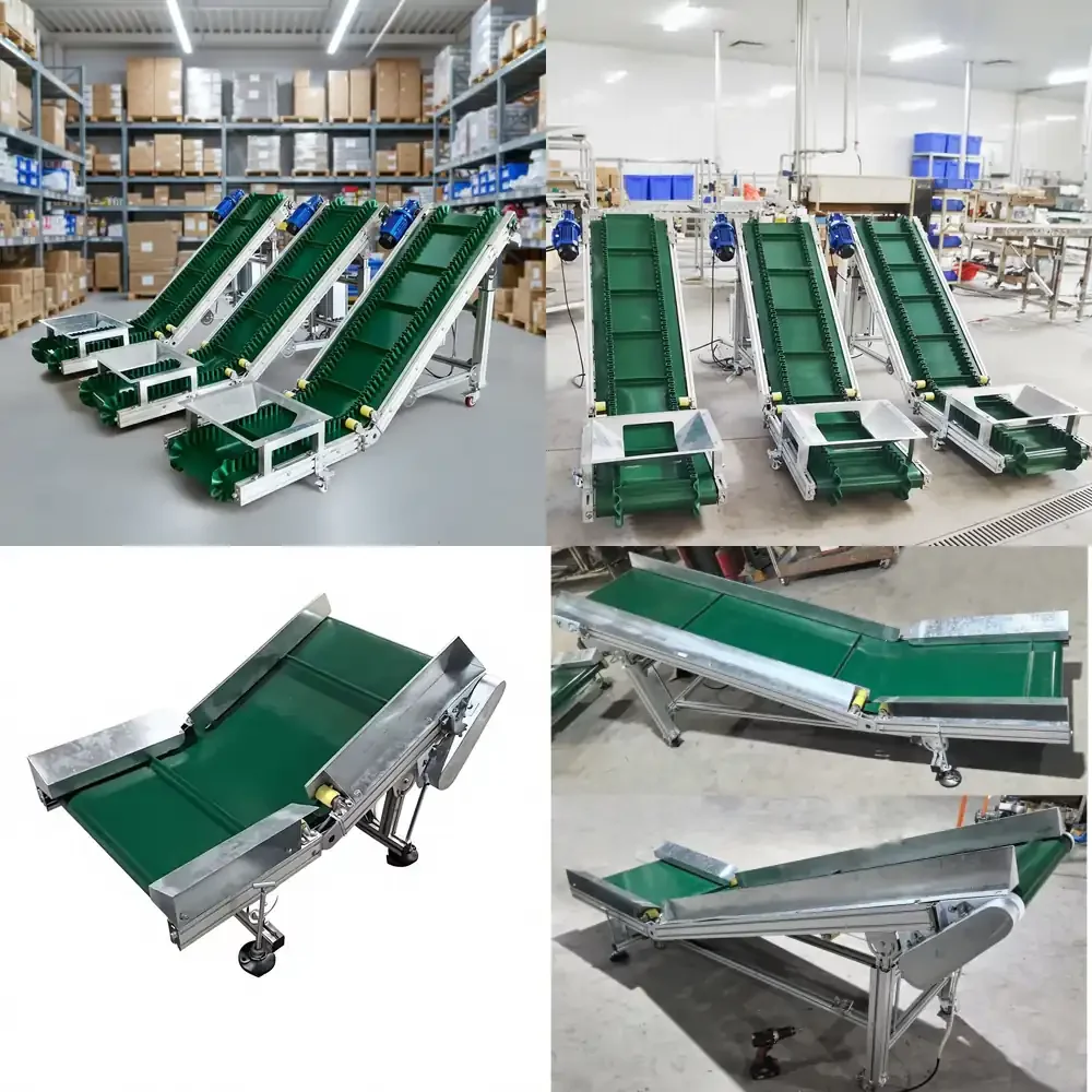 

Low Cost Adjustable Speed Motorized Portable Small Vertical PVC Inclined Conveyor Belt Machine with Hopper for Industrial Use