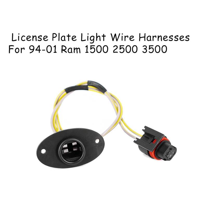 Rear License Plate Light Lamp Wire Harnesses Replacement For 1994-01 Dodge Ram 1500 2500 3500 5179988AB 645-748