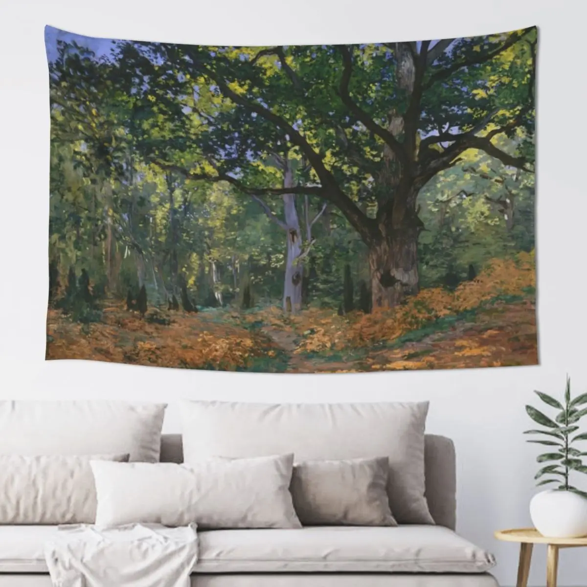 

The Bodmer Oak, Fontainebleau Forest Claude Monet Tapestry Wall Hanging Wall Decorative Paintings Tapestry