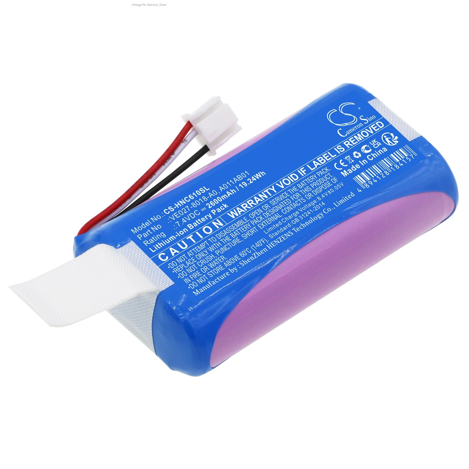 Replacement 7.4V 2600mAh/3350mAh Tablet Battery VE027-8018-A0 A011AB01 for Intermec CV61 CV61A 1011CM01