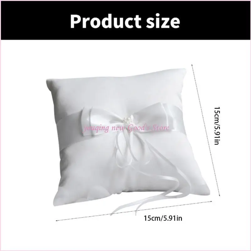 57QA حلقات اللؤلؤ الفريدة من نوعها حامل وسادة وسادة للحفلات الراقصة واحتفالات الذكرى السنوية والاحتفالات وزينة الزفاف