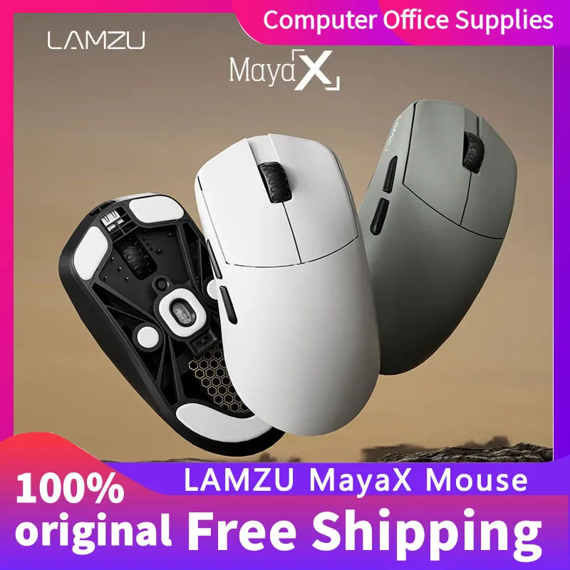 

LAMZU MAYA X Беспроводная игровая мышь 8K Приемник Совместимый веб-драйвер PIXART3950 Киберспортивный датчик 30K DPI 8KHz Скорость покатания 750IPS