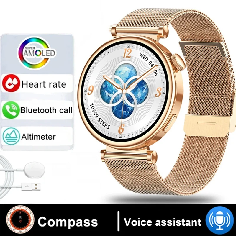 

Модные умные часы женские умные часы 1,3 "AMOLED NFC компас часы BT Call IP68 водонепроницаемые женские умные часы для Huawei Apple Sony