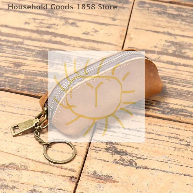 1개 레트로 가죽 동전 지갑 심플 지퍼 수납 지갑 신용카드 홀더 키 가방 남성용 돈 지갑 비즈니스 지갑 선물