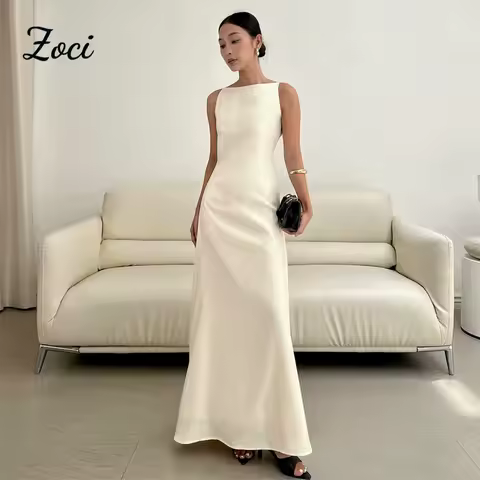 Zoci Elegant Modern Bridal Dress Mermaid Satin Evengin Dresses 2026 Women Evening Wedding Party Gowns Customized