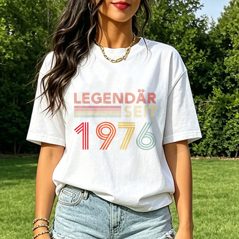 1976 Birthday Man 50th Decoration Funny Cotton Tee Adult Novelty Humor 50s Party Gift Top Casual breathable Regular short sleeve