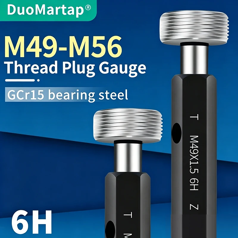 

DUOMartap 1PCS 6H M49-M56 Steel Mer-cury Gage Metric Fine Thread Plug Gauge High Quality wholesale Measure Tool