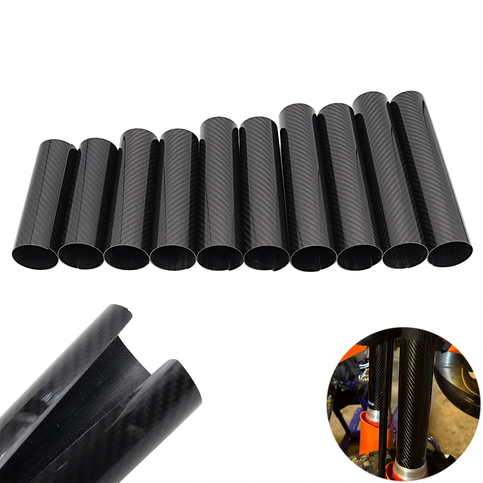Motorcycle 160-260MM Carbon Fiber Adjustable Front Fork Shock Guard Protector For KTM EXC SX SXF XC XCF XCW 125 250 350 450 530
