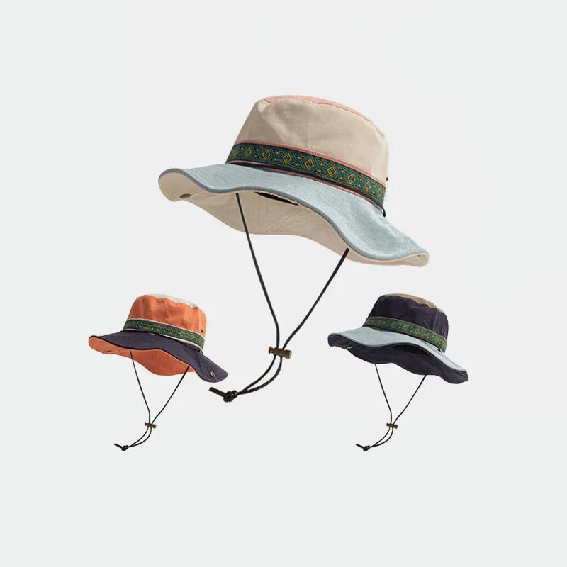 

Весенне-летняя универсальная шляпа-ведро для родителей и детей, мужская и женская шляпа с карнизом, уличная солнцезащитная шляпа, женская шляпа для кемпинга и пешего туризма