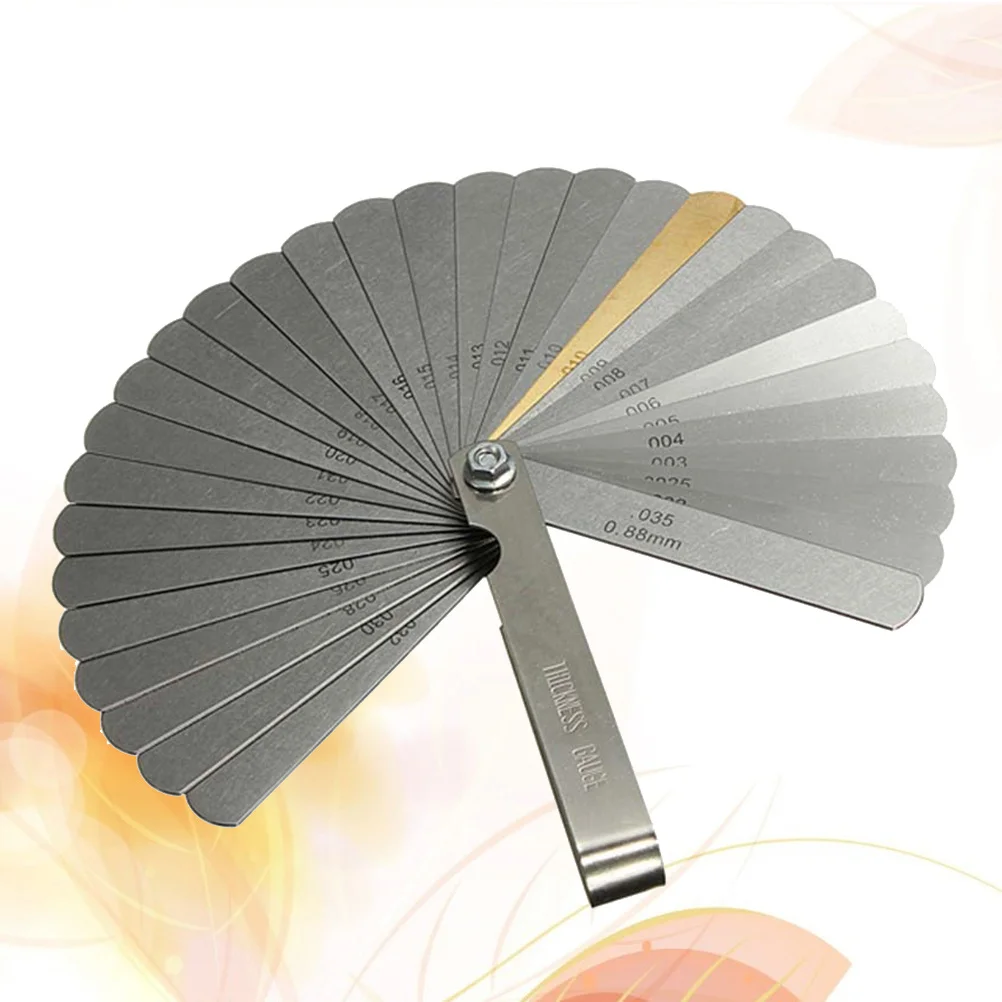 

32pcs 0.04-0.88Mm Thickness Gauge Dual Marked Feeler Gauge Ruler Metric Sae Polished Blades Portable Measurement Tool For