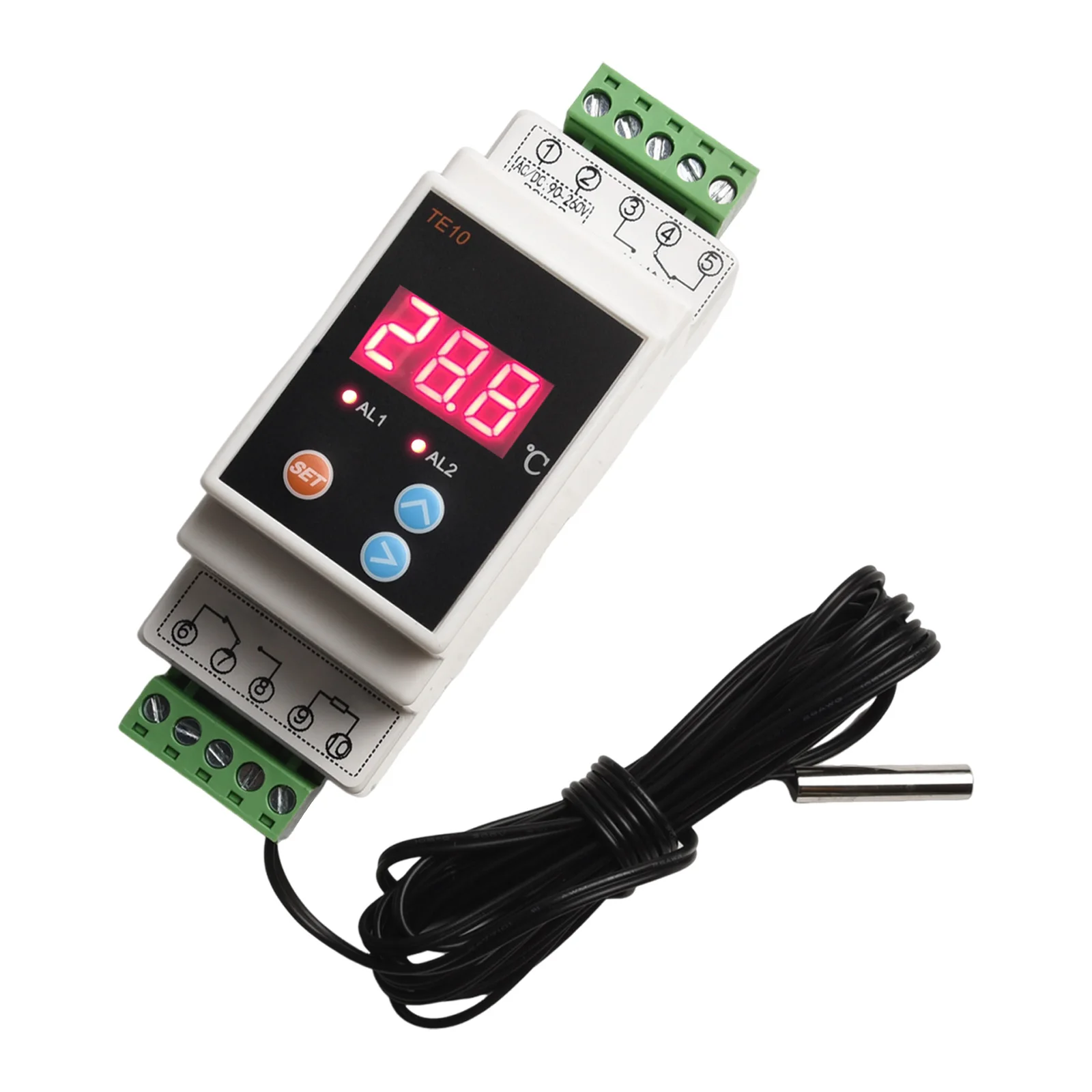 2 Way Output Thermostat Din Rail Thermostat For HVAC Systems Easy To Install Simple Circuit Stable Performance