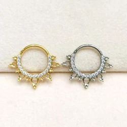 F136 Titanium Piercing Jewelry Set Septum Percing Nose Rings Zircon Hoop Earrings For Women Cartilage Helix Daith Tragus Clicker