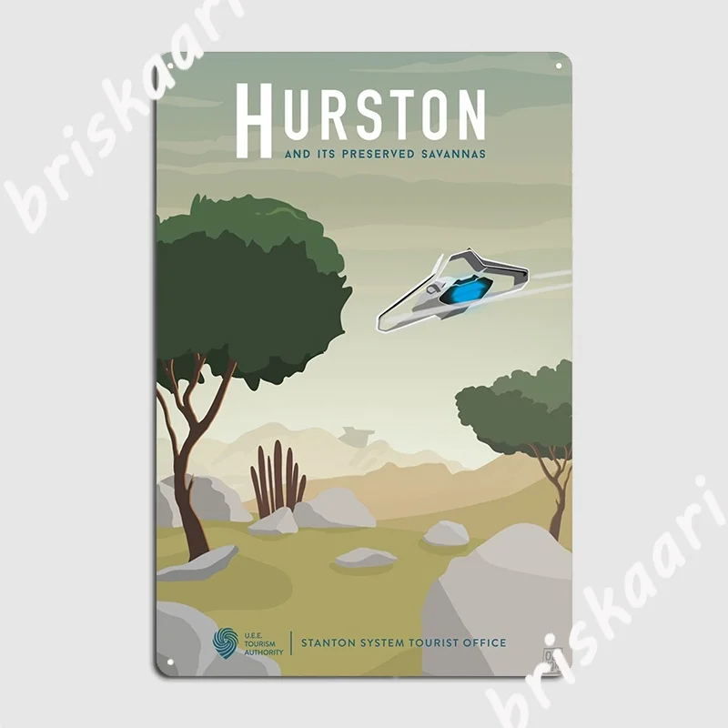 Hurston And Its Preserved Savannas Star Citizen Fan Art Metal Plaque Poster Wall Pub Wall Decor Tin Sign Poster