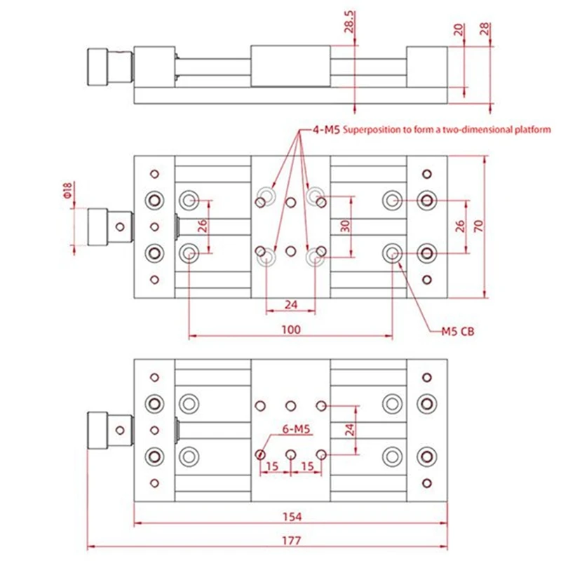 Manual Slide Table Linear Guide Rail Platform Aluminum Alloy Cross Belt Bottom Plate Manual Slide Table Slide Table Easy To Use