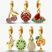 925 Sterling Silver Orange Watermelon Fruit Series Charms Beads Fit Diy Bracelet Necklace Making Gift Of High Quality Jewelry