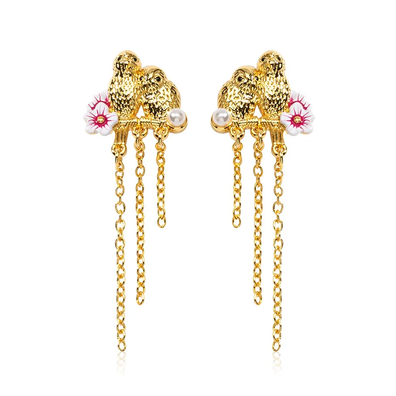 

New Trendy Fashion Cute Owls Earrings, Creative Design Sense, Ethnic Style Long Chain Tassels, Fringes Earrings for Women Gothic