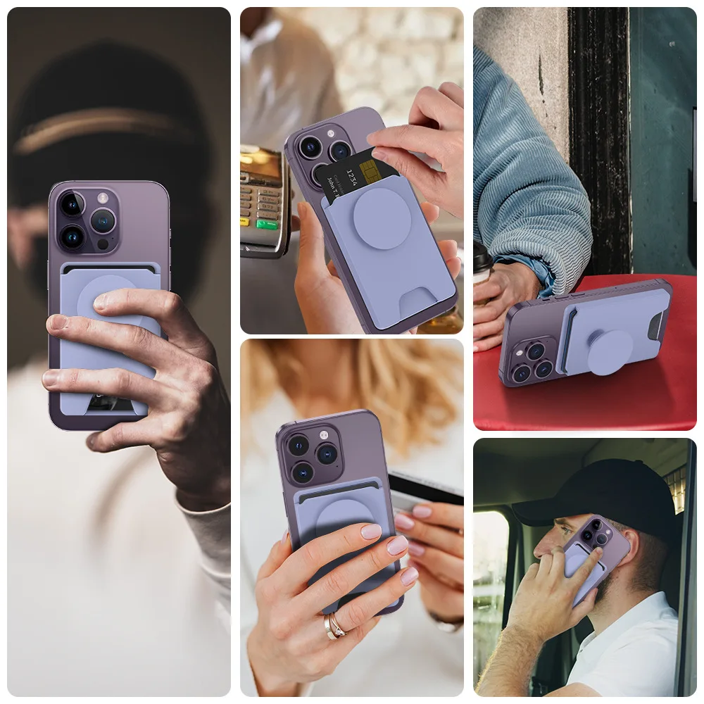 ل Magsafe محفظة حامل حامل بطاقة مغناطيسية ل iphone12 برو 13 14 برو ماكس الهاتف محافظ عصا على كم عودة ماكس الشريط المحفظة #3