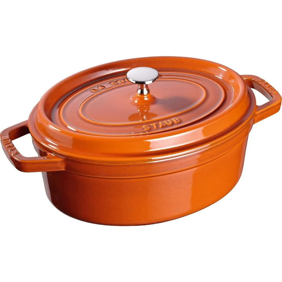 

Cast Iron Oval Cocotte Dutch Oven 5.75quart serves 56 Made in France Burnt Orange