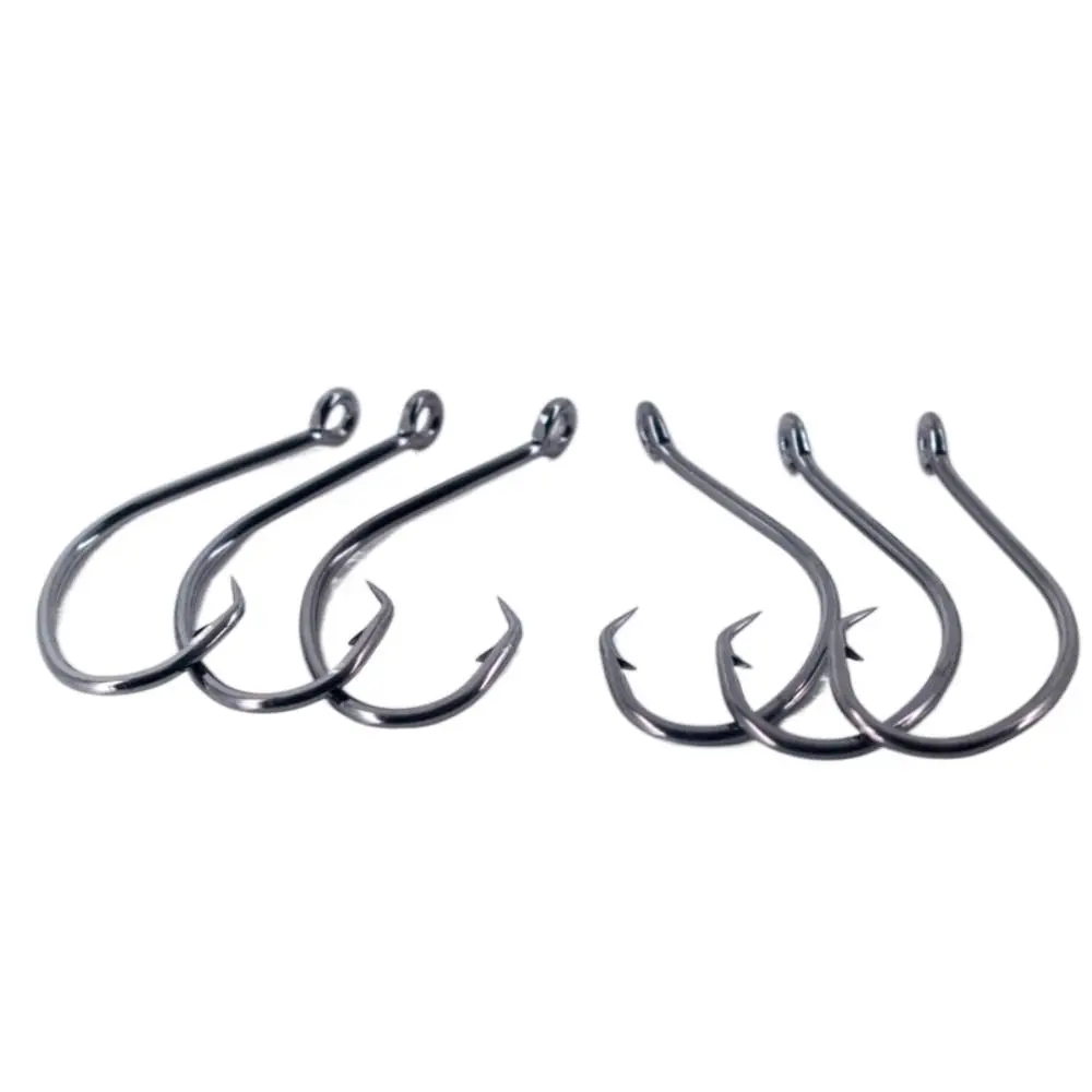 20pcs/lot 5/0#-6# Crooked Head Barbed Hook High Carbon Steel with Barb Strong Japan Fishing Hooks Sharpened Thick Boat Fishing