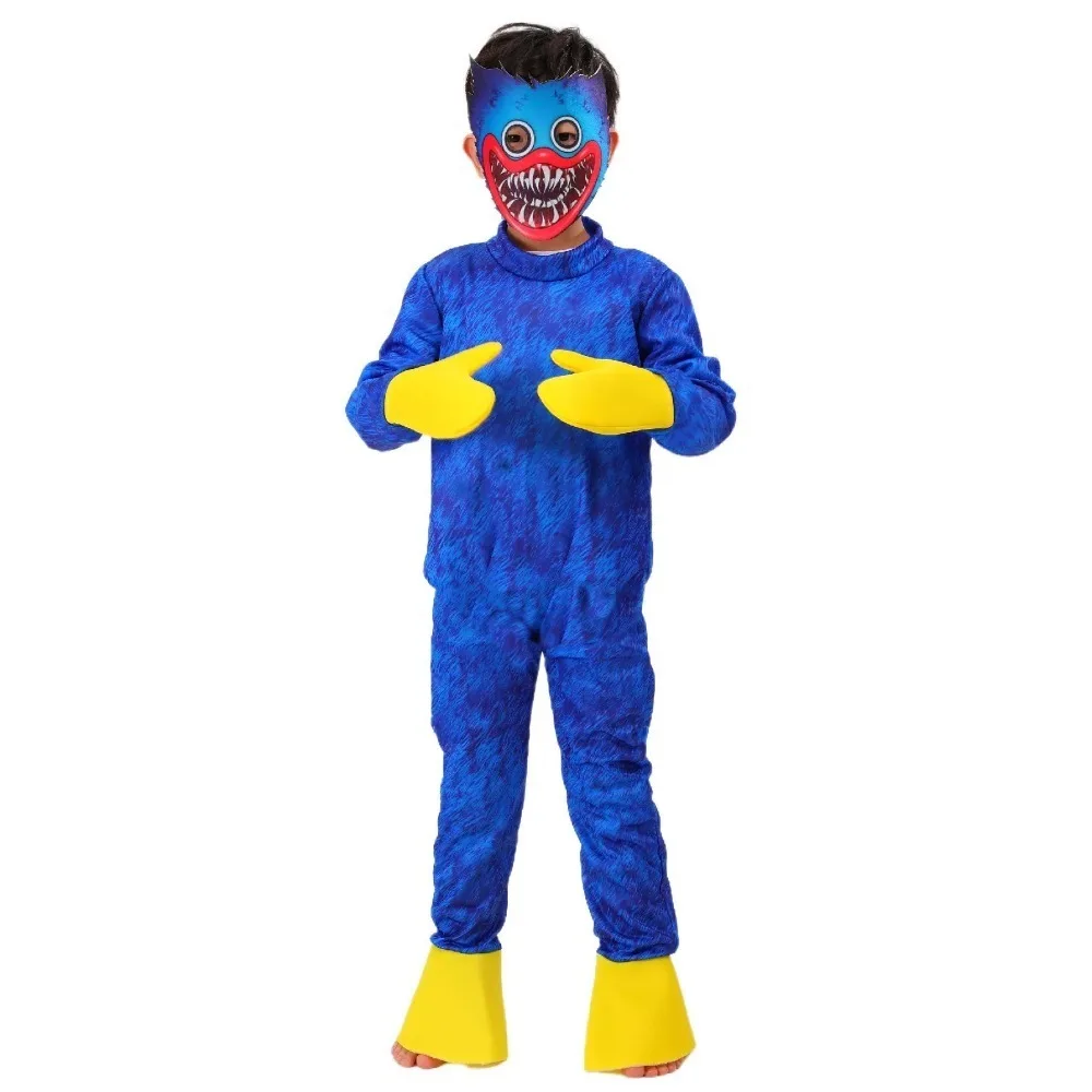 Disfraces de Halloween de Huggy Wuggy, de dibujos animados de terror, con boca grande, regalos de vacaciones para niños, para presentaciones y tiempo de juego