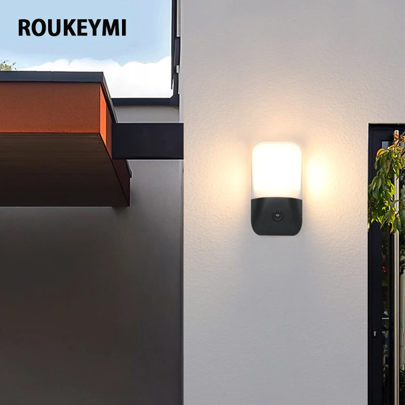 ROUKEYMI Aluminium LED Wall Lamp IP65 Outdoor Waterproof Garden Balcony Lighting AC86-265 Indoor Bedroom Living Room Stairs