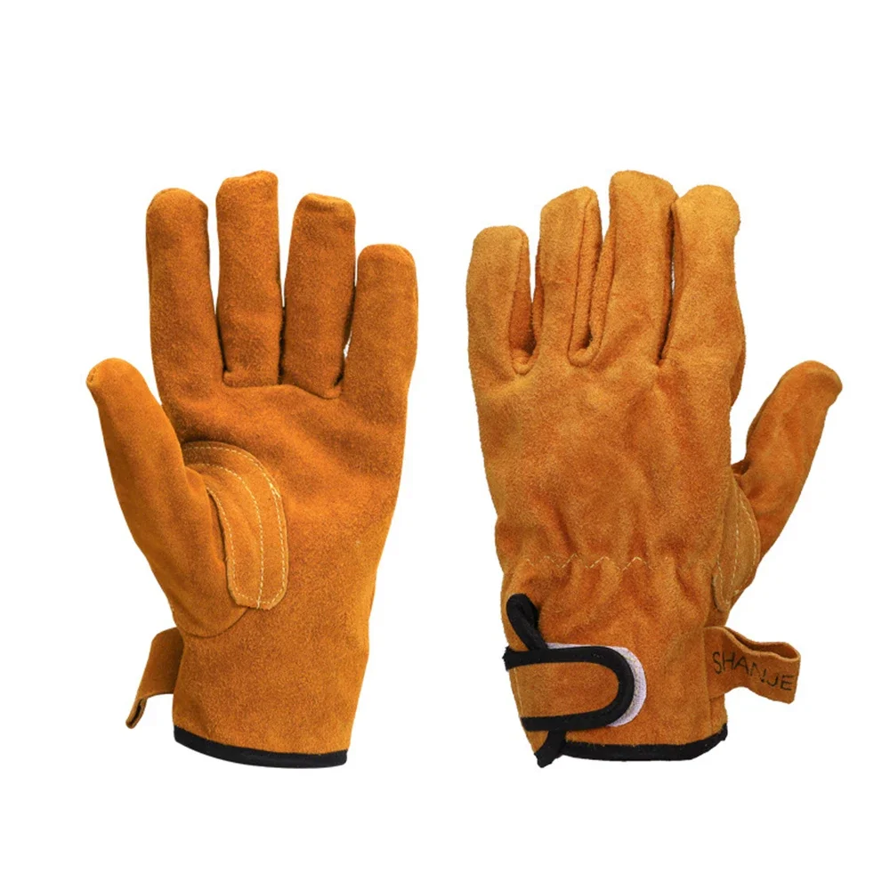 

Leather Welding Gloves Heat/Fire Resistant Thickened Work Gloves for Men or Women for Camping BBQ,Kitchen,Grill,Baking,Stove