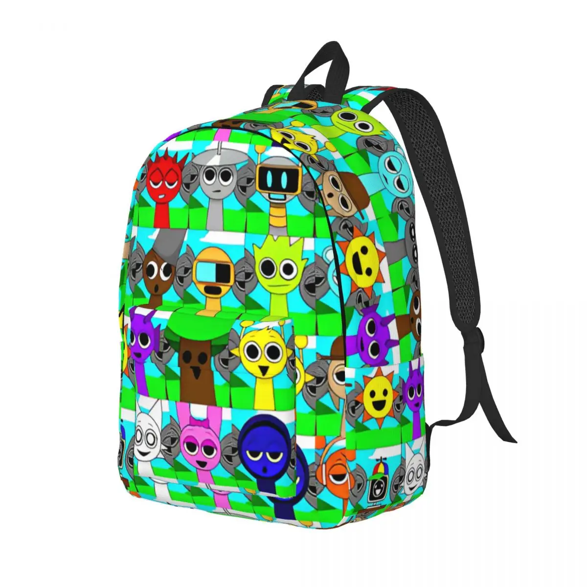 Sprunki Incredibox Wenda Oren Funbot Cool Backpack Lightweight Student Hiking Travel Beats Game Daypack College Canvas Bags