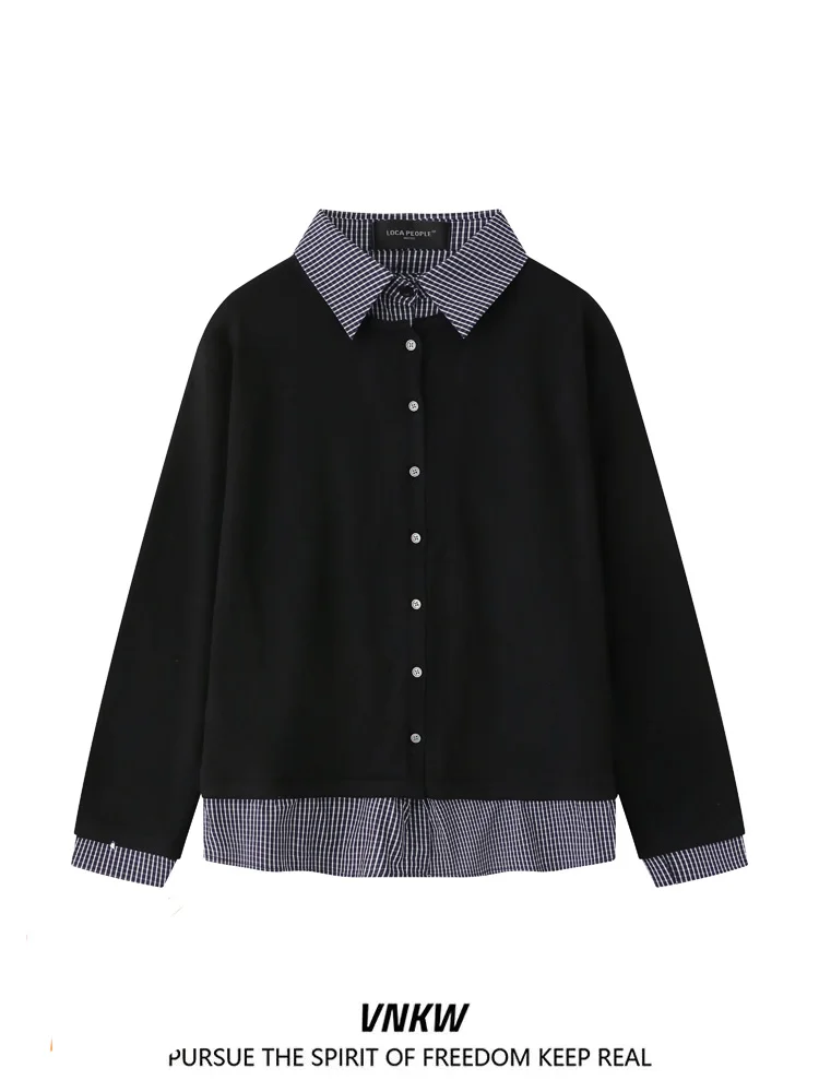 

Мужской вязаный кардиган свободного кроя в стиле ретро, имитация двухслойности, повседневный универсальный осенне-зимний свитер для пар