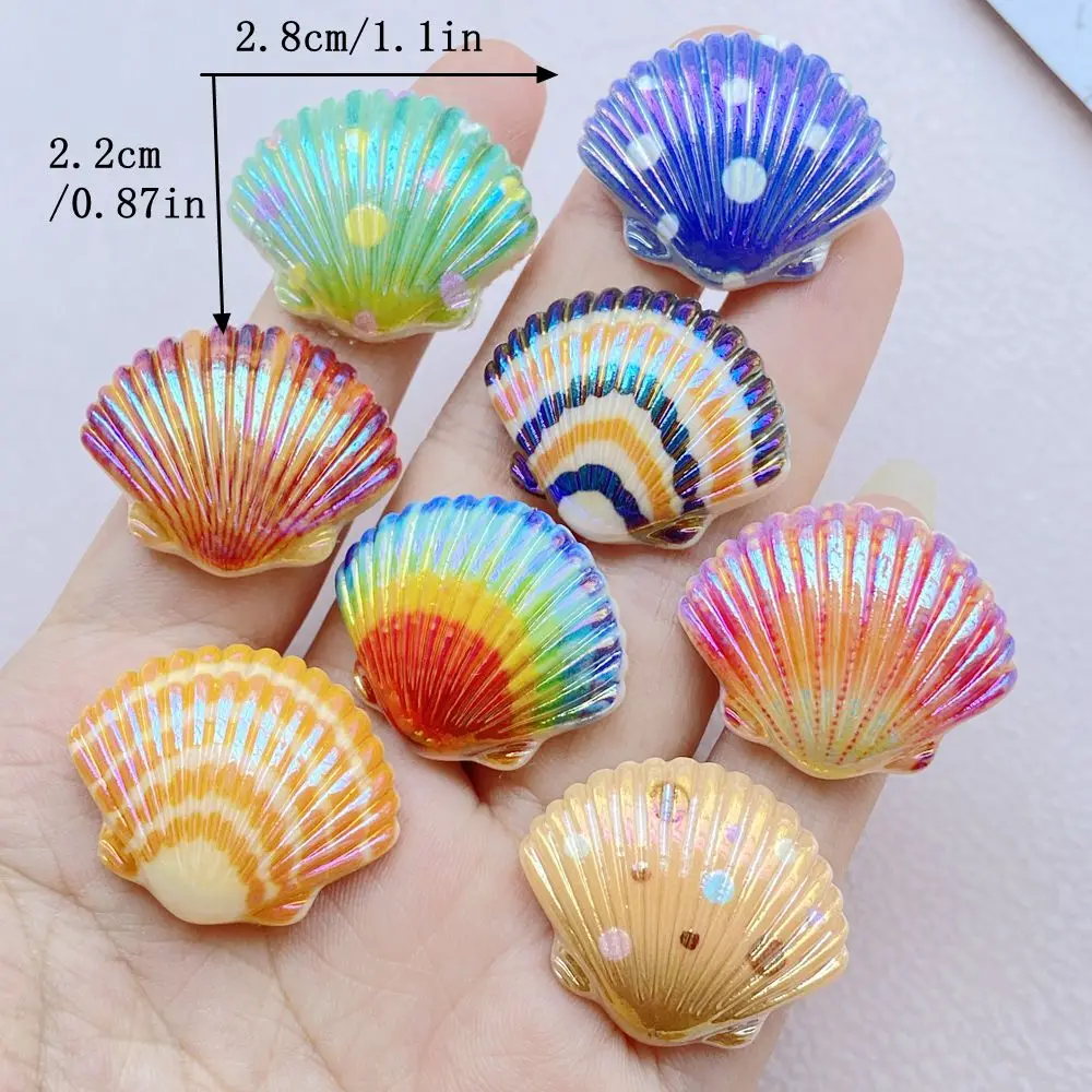 8Pcs New Cute Resin Cartoon Colorful Shells Series Flat Back Scrapbooking DIY Jewelry Craft Decoration Accessories