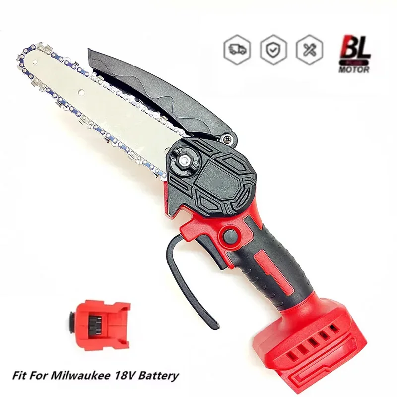 

Mini Chainsaw 6 Inch Cordless Woodworking Handheld Garden Electric Saw Cutting Power Tool For Milwaukee 18V Battery